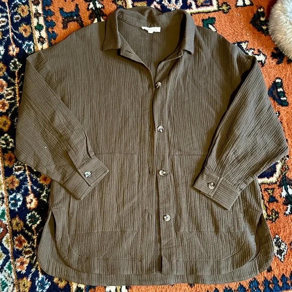 Grade & Gather Brown Button Down - Picture 1 of 5
